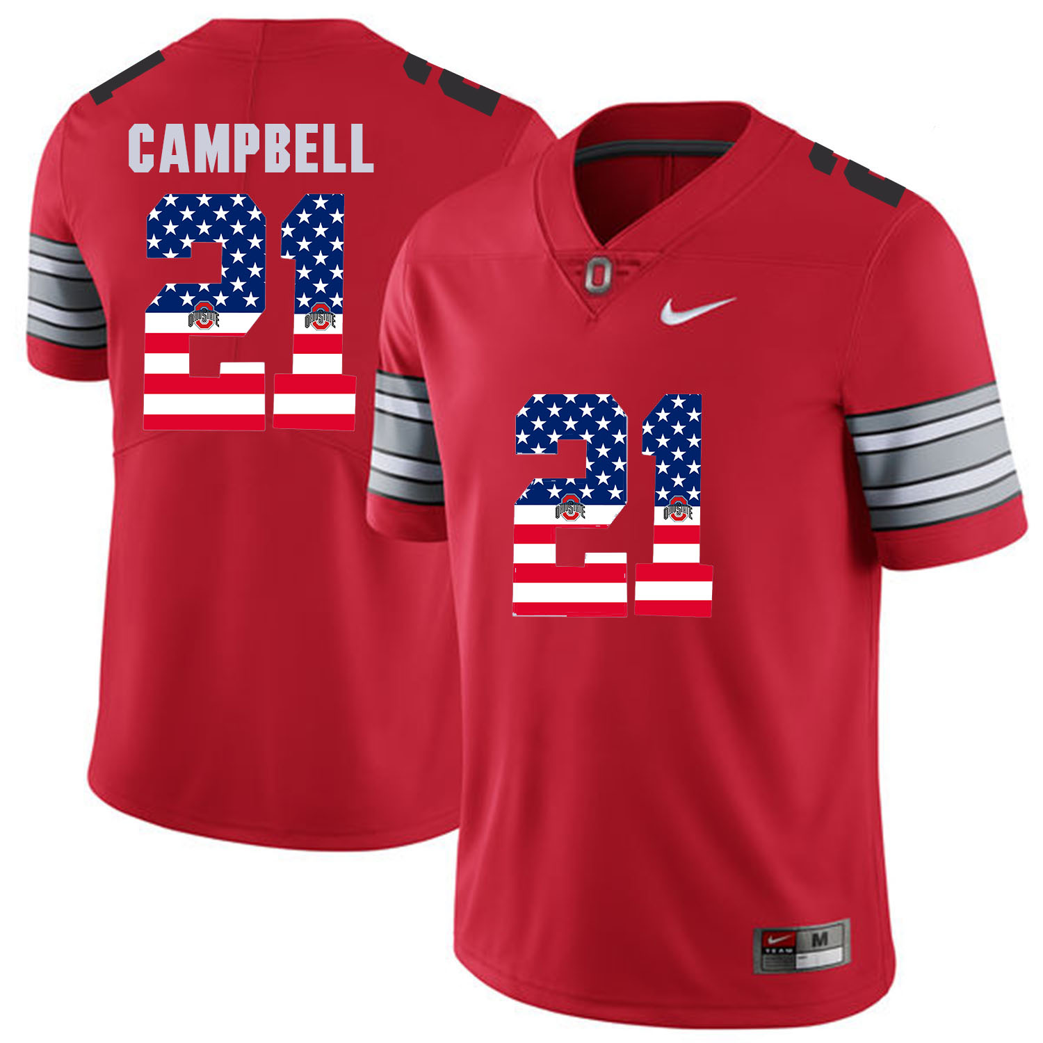 Men Ohio State #21 Gampbell Red Flag Customized NCAA Jerseys->new york yankees->MLB Jersey